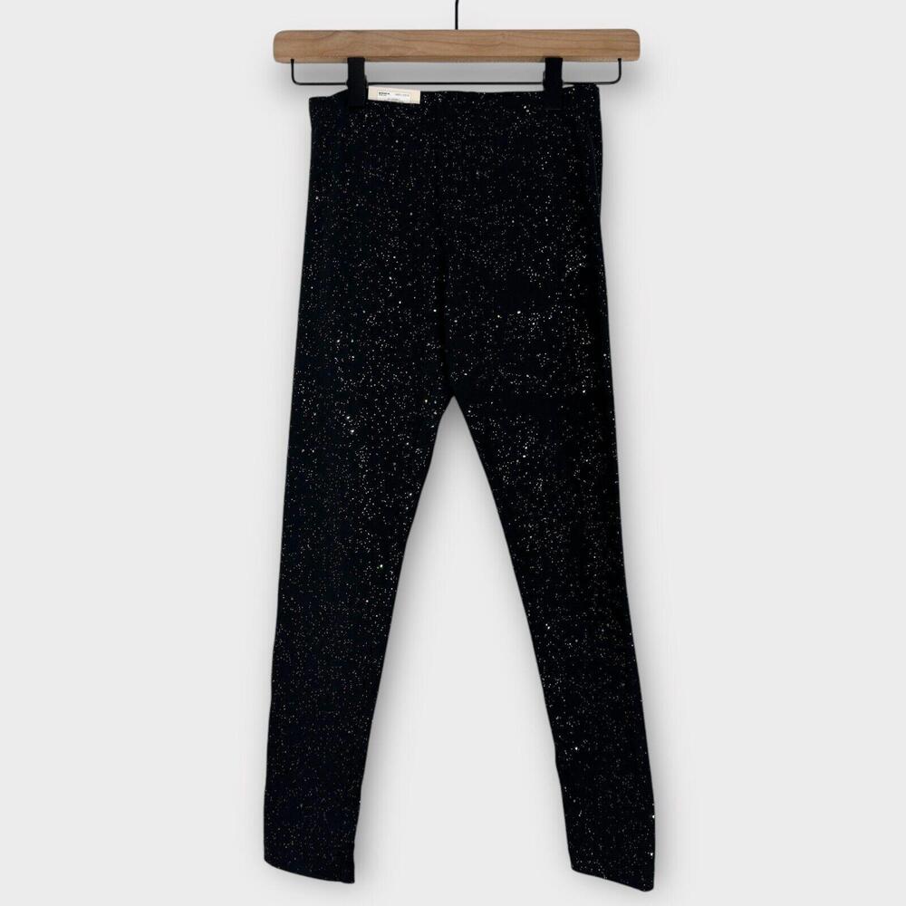 So Girl’s Size Large Black Silver Hot Melt Sparkle Favorite Long Leggings New